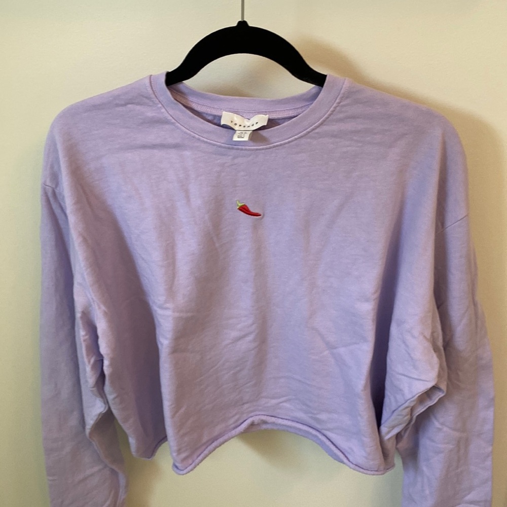 Topshop Cropped Chili Pepper Sweatshirt